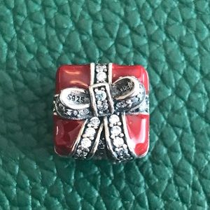 Retired Pandora Red Sparkling Surprise Present